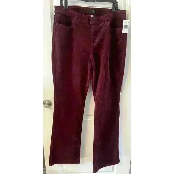 NWT Kut From The Kloth KAREN Womens Size 16 Corduroy Baby Bootcut Burgundy soft - Picture 2 of 6